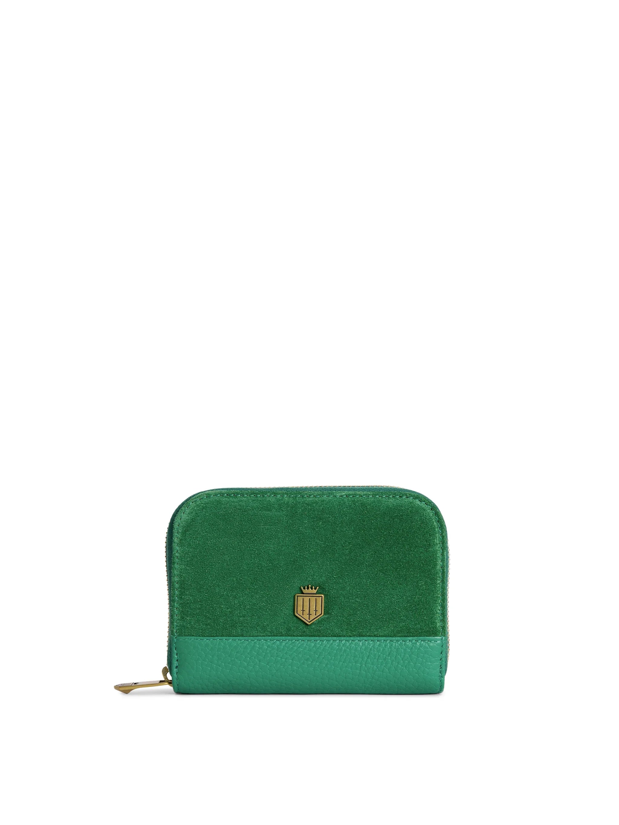 Fairfax & Favor Mini Salisbury Purse Clover Green Suede