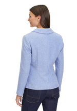 An image of the Betty Barclay Jacket with Front Pockets, in the colour Lavender Blue.