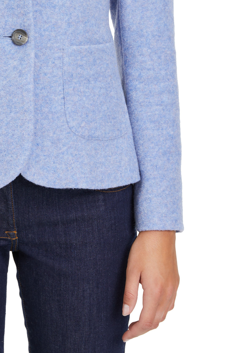 An image of the Betty Barclay Jacket with Front Pockets, in the colour Lavender Blue.