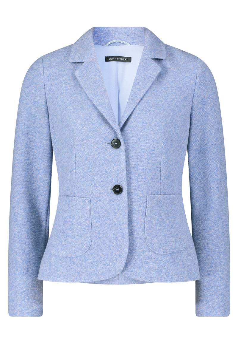 An image of the Betty Barclay Jacket with Front Pockets, in the colour Lavender Blue.