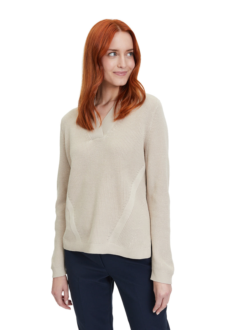 V Neck Ribbed Knit