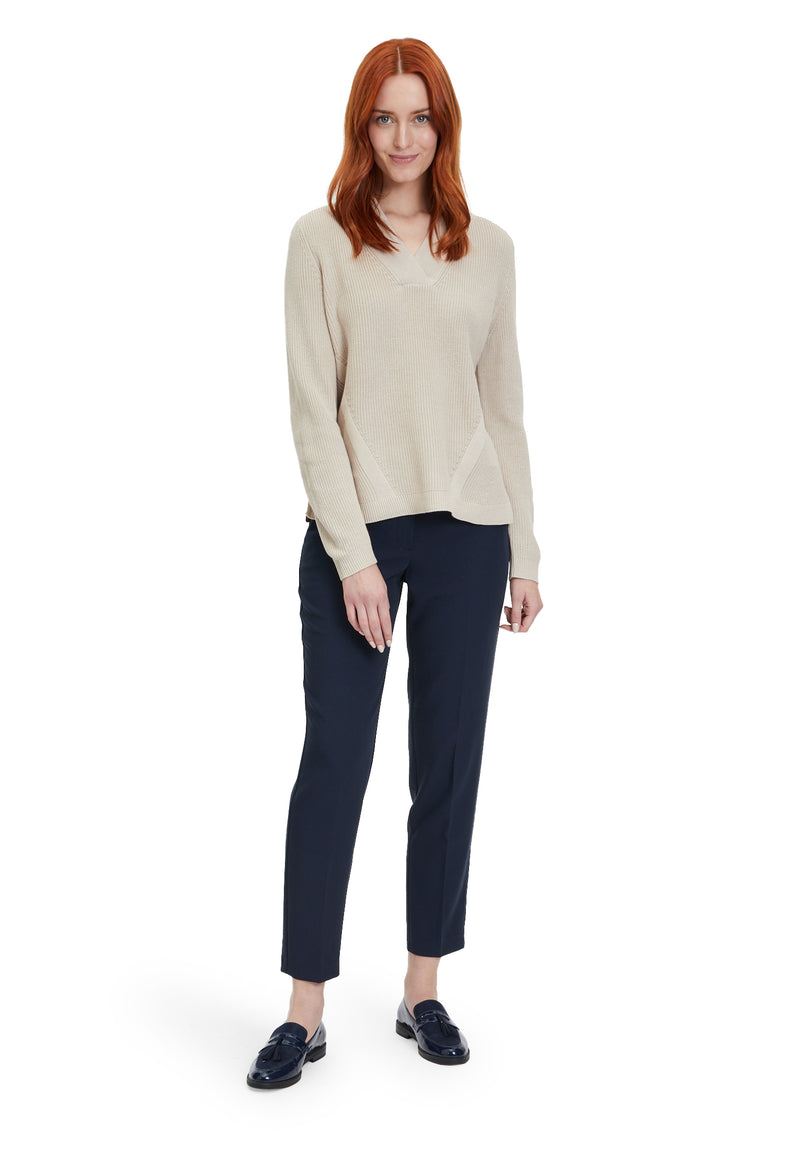 An image of the Betty Barclay V Neck Ribbed Knit