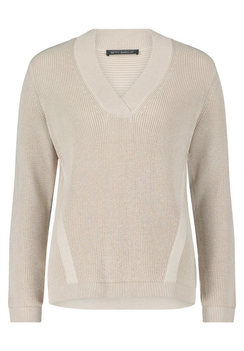 V Neck Ribbed Knit