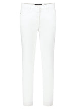 Betty Barclay Casual Trousers. Slim fit trousers with a mid rise waist, patch pockets and a plain off white design.