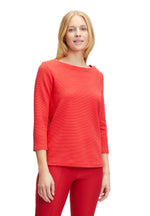 An image of the Betty Barclay Textured Top 3/4 Sleeve