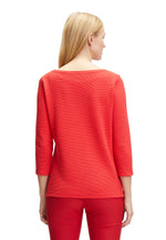 An image of the Betty Barclay Textured Top 3/4 Sleeve