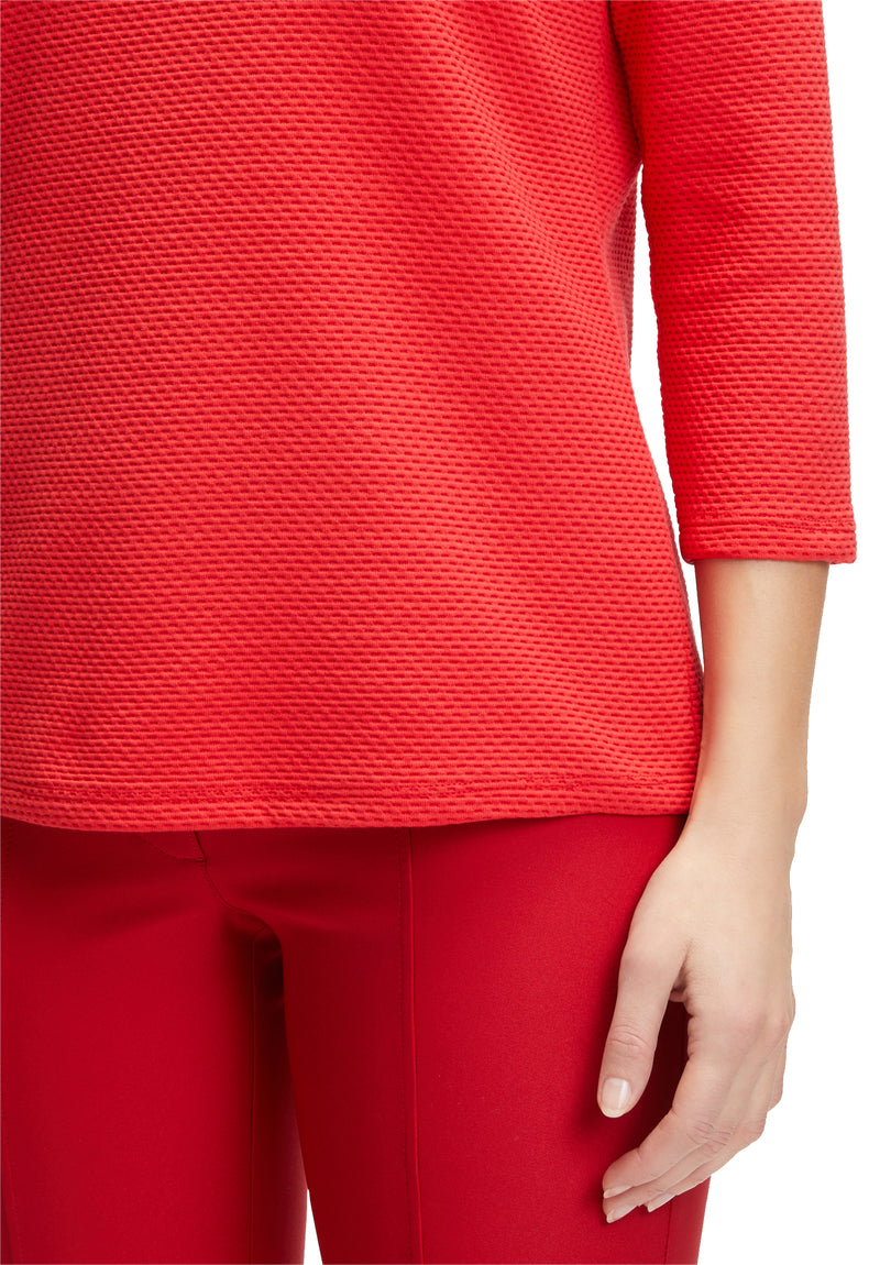 An image of the Betty Barclay Textured Top 3/4 Sleeve