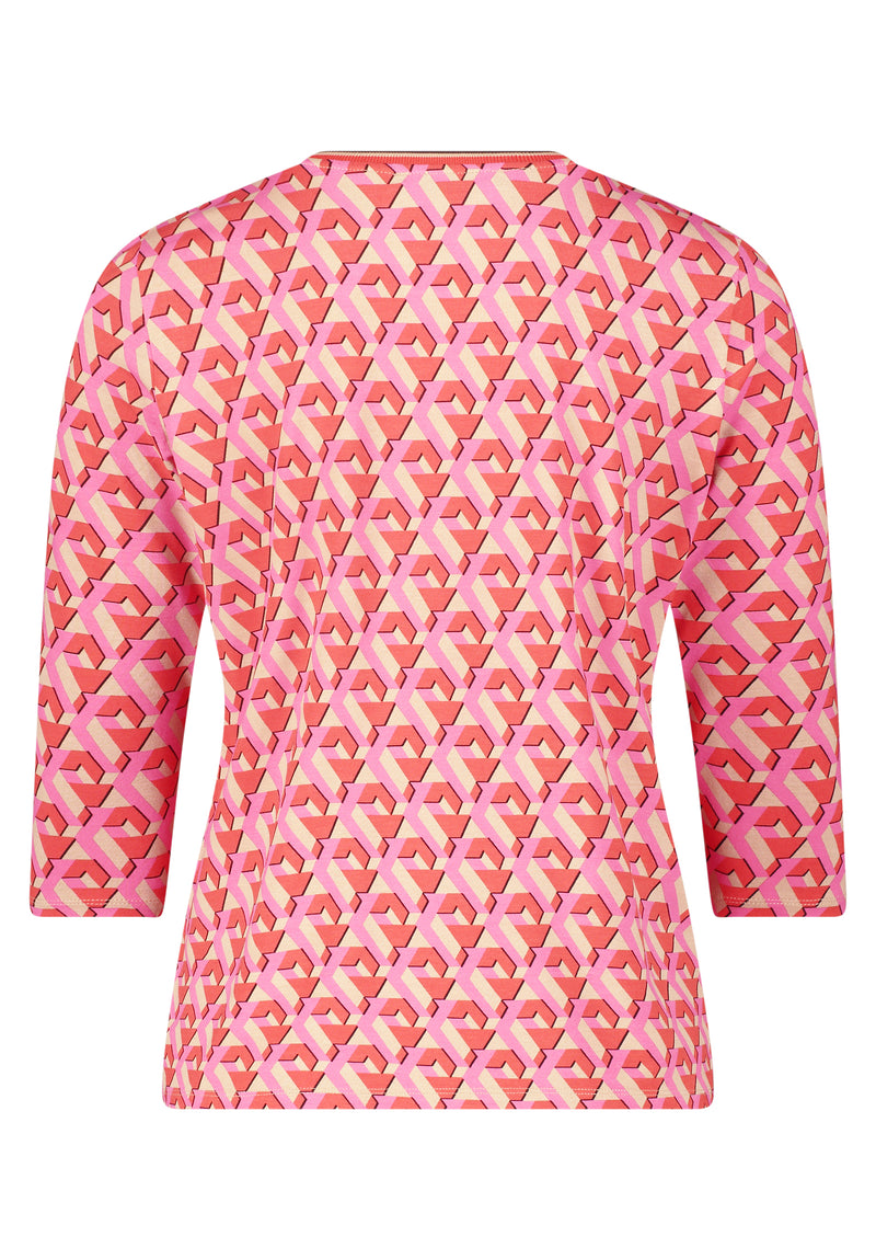 Patterned Top 3/4 Sleeve