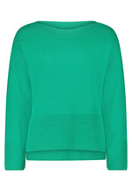 An image of the Betty Barclay Jumper with Bateau Neckline in a vibrant green colour.