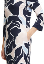 Patterned 3/4 Sleeve Dress