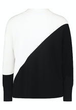 An image of the Betty Barclay Diagonal split jumper, in black and white.