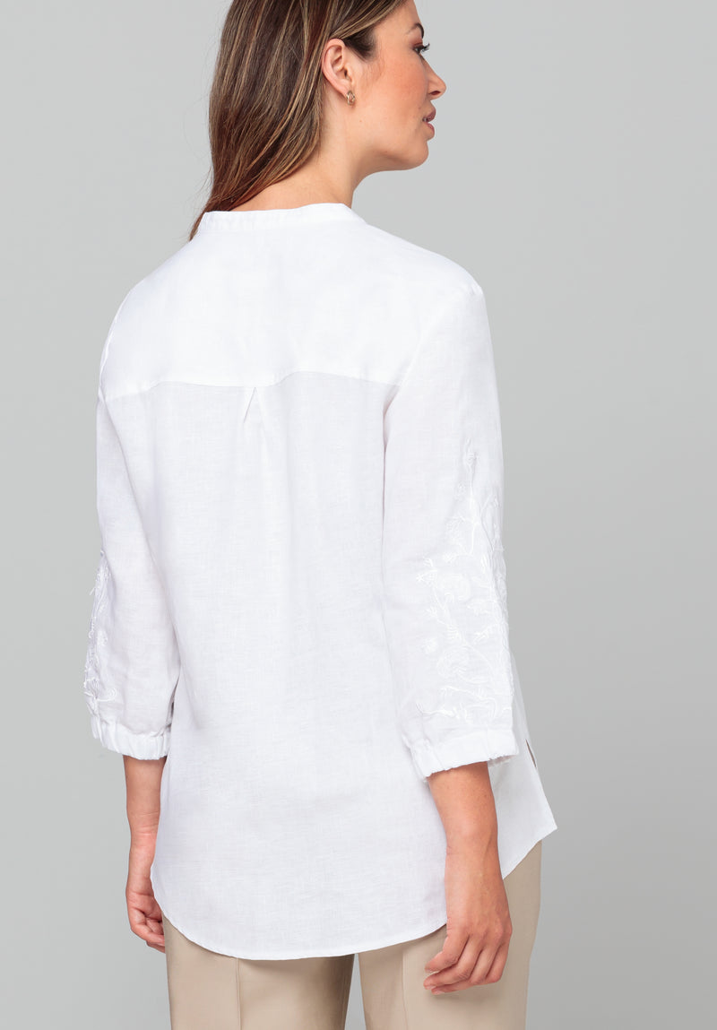 An image of the Bianca Linen Adela Blouse