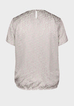 Bianca Darin Blouse. A short sleeve satin finish blouse with subtle print in beige mix.