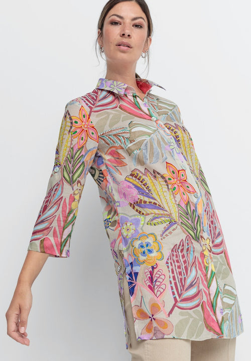 An image of the Bianca Diara Patterned Tunic Shirt