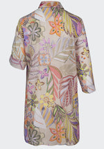 Bianca Diara Patterned Tunic Shirt. A regular fit shirt with adjustable sleeves, collared neckline and button fastenings. Features a multicoloured floral print.