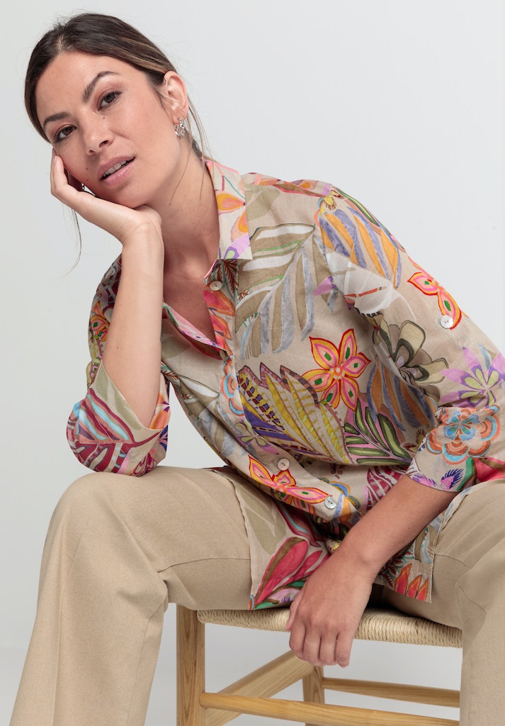 An image of the Bianca Diara Patterned Tunic Shirt