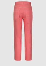 Bianca Melbourne Denim Jeans. Slim fitting straight leg jeans in a coral pink colour.