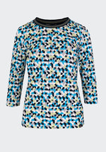 An image of the Bianca Dini 3/4 Sleeve Patterned Top