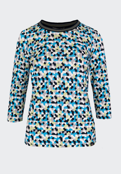 An image of the Bianca Dini 3/4 Sleeve Patterned Top