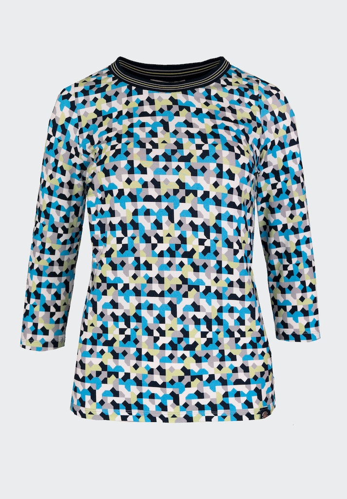 An image of the Bianca Dini 3/4 Sleeve Patterned Top