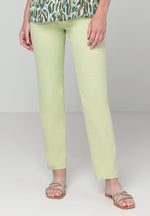 Bianca Melbourne Denim Jeans. Slim fitting straight leg jeans in a lime green colour.