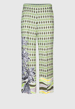 Bianca Parigi Print Trouser. A pair of culottes featuring an eye-catching mixed yellow and green pattern.