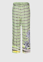 Bianca Parigi Print Trouser. A pair of culottes featuring an eye-catching mixed yellow and green pattern.