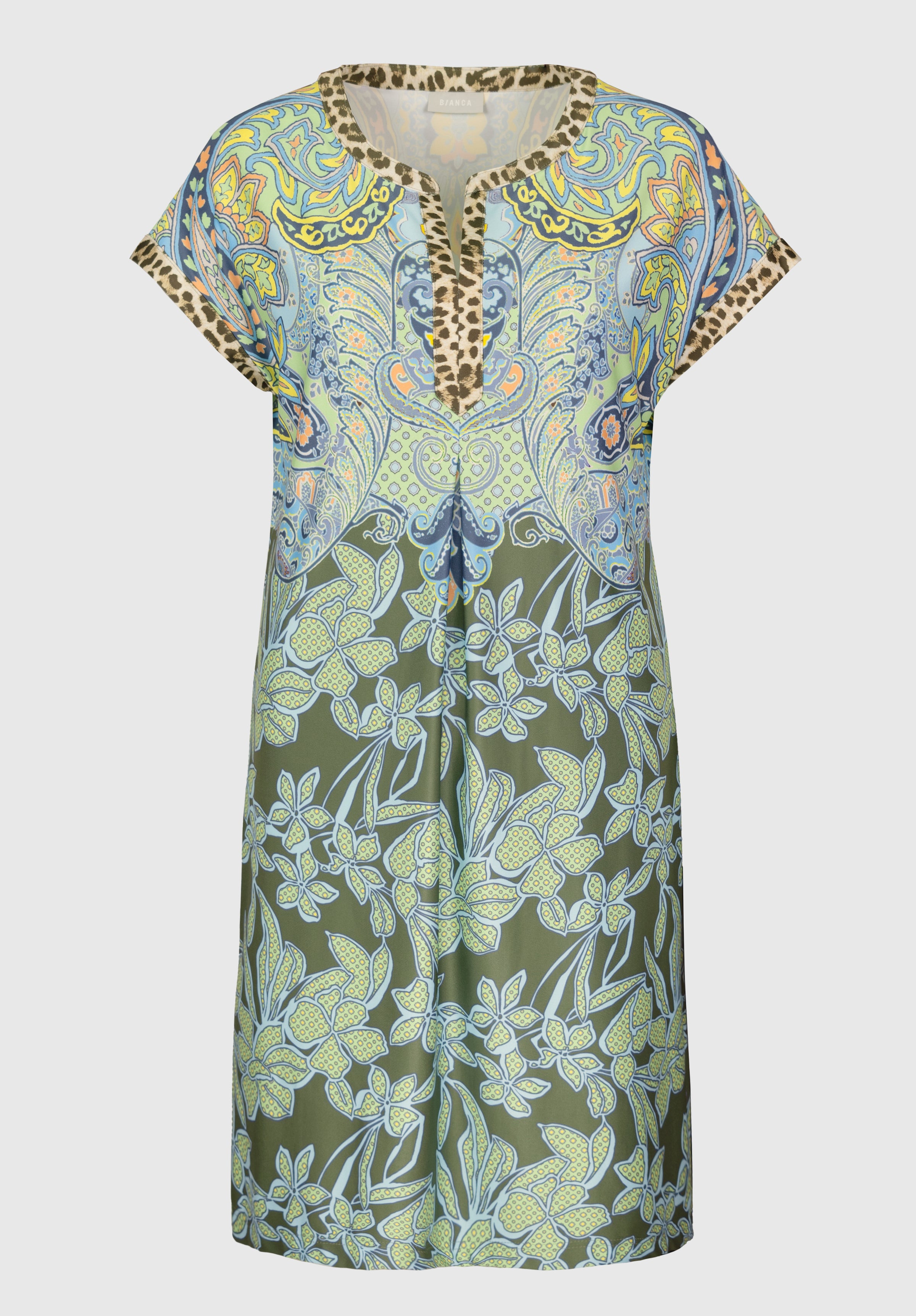 An image of the Bianca Short Sleeve Print Manu Dress