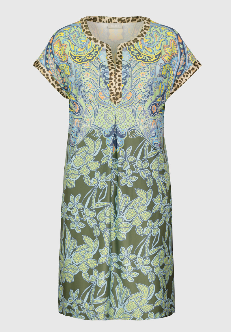 An image of the Bianca Short Sleeve Print Manu Dress