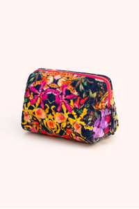Botanical Kaleid Quilted Velvet Vanity Bag