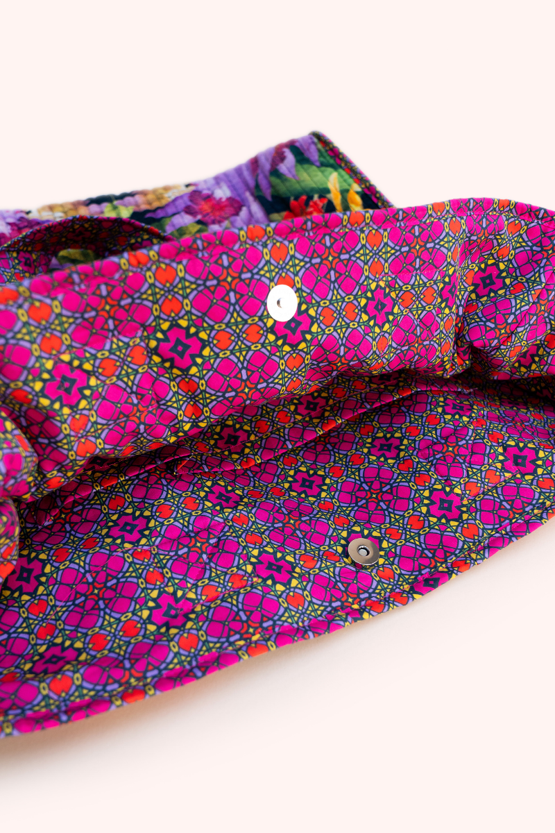 Botanical Kaleidoscope Quilted Velvet Tote