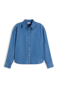 Light Denim Boxy Long Sleeve Shirt