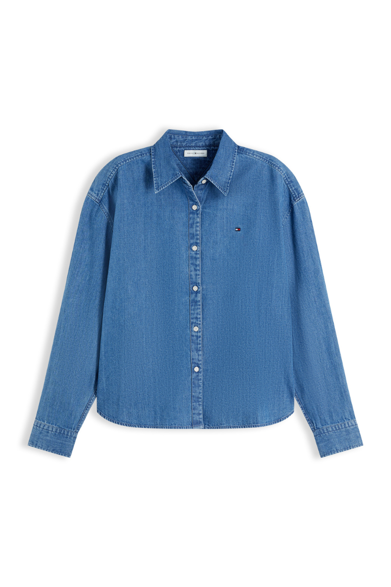 Light Denim Boxy Long Sleeve Shirt