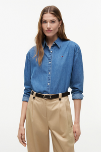 Light Denim Boxy Long Sleeve Shirt