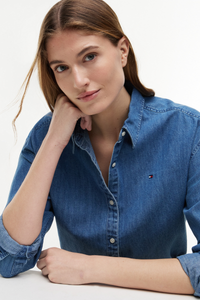 Light Denim Boxy Long Sleeve Shirt