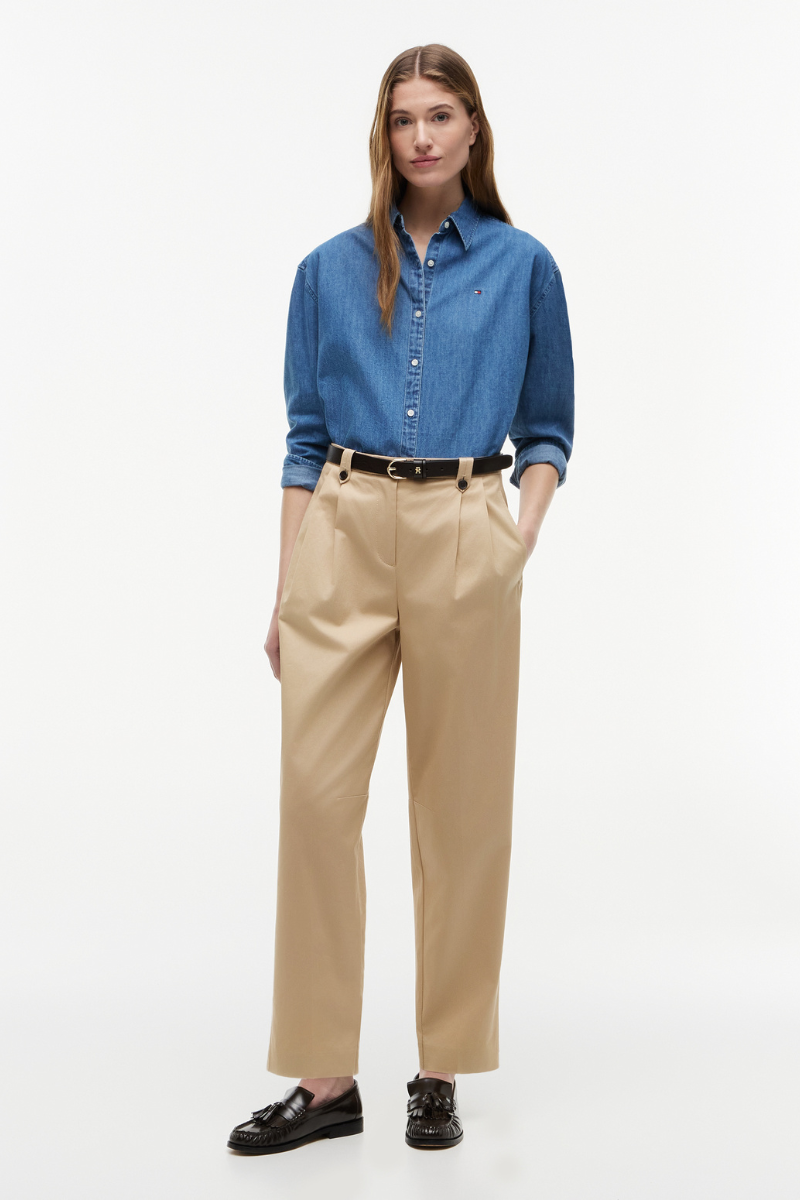 Light Denim Boxy Long Sleeve Shirt