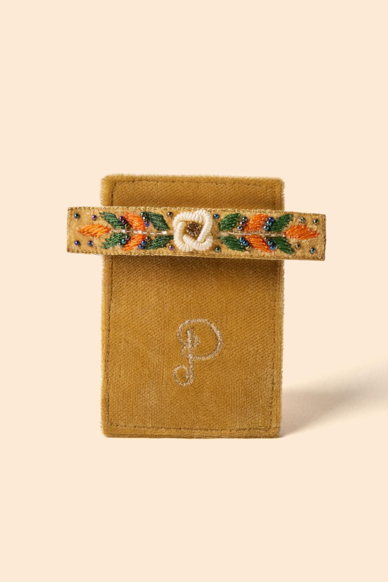 An image of the Powder Embroidered Barette