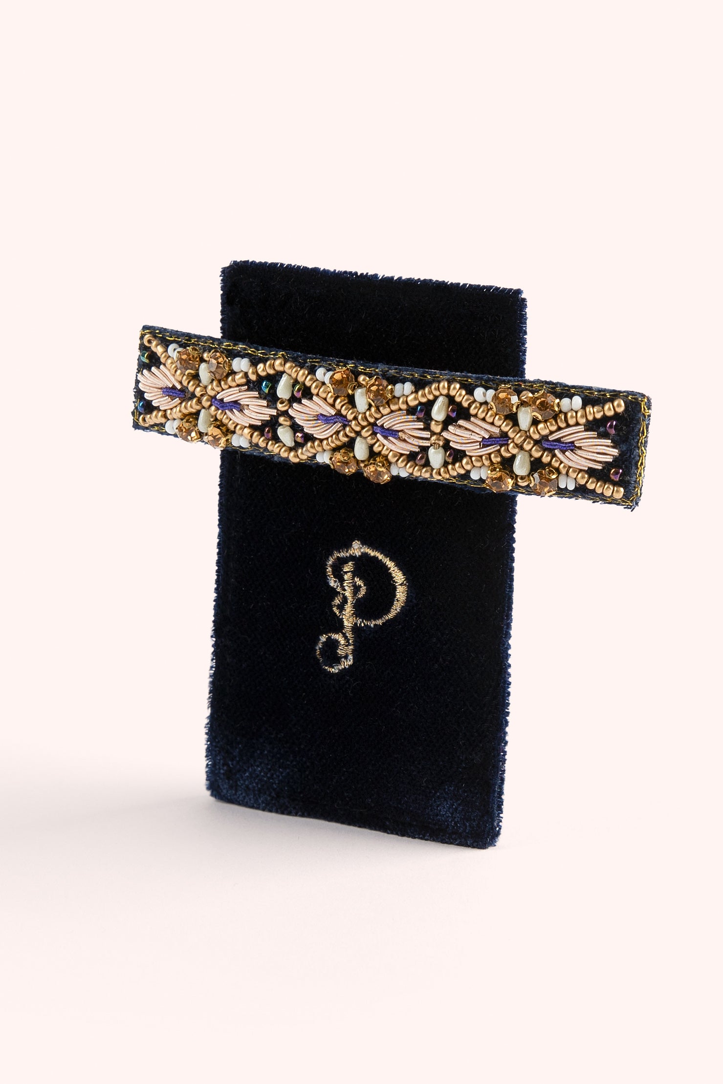 An image of the Powder Embroidered Barette