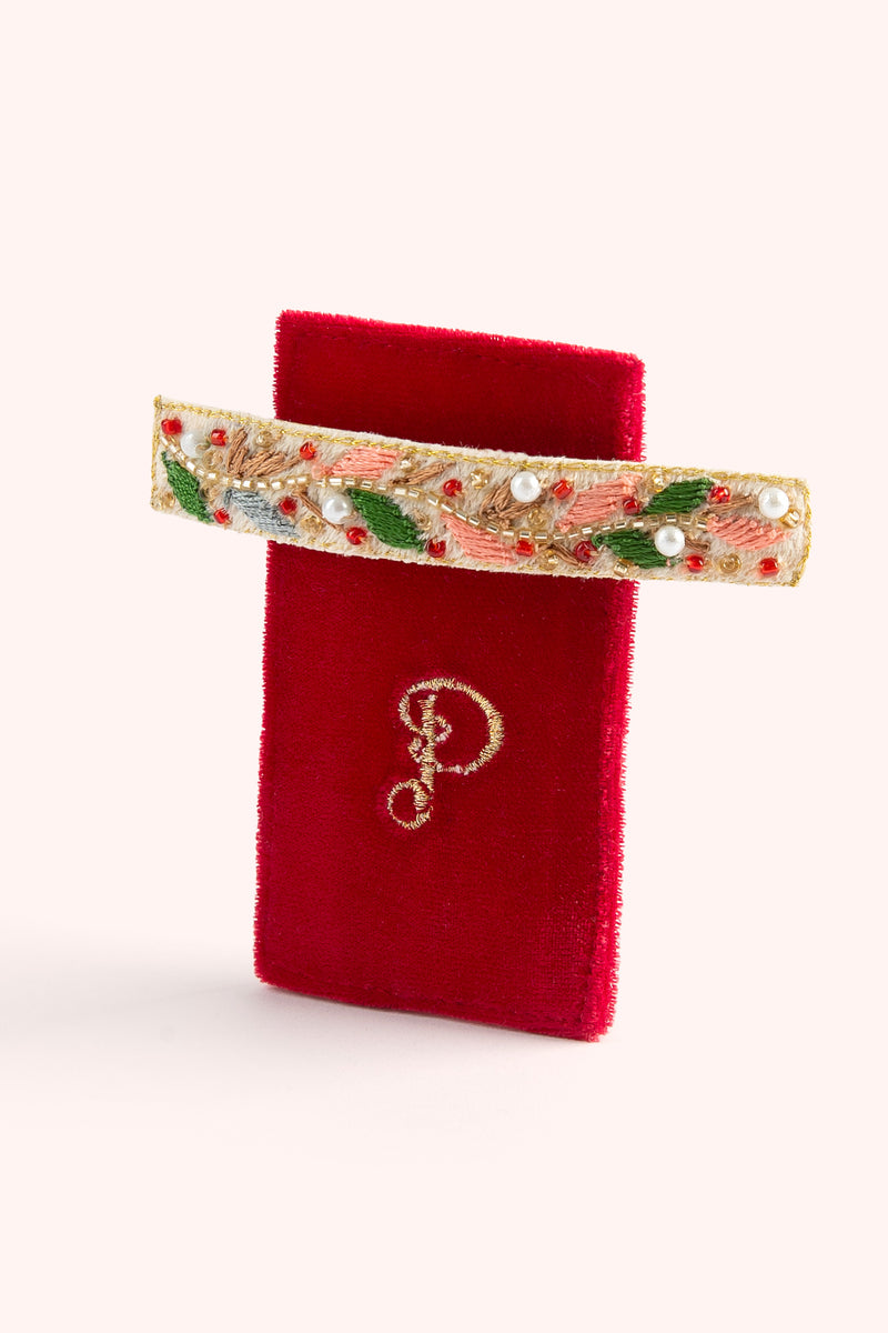 An image of the Powder Embroidered Barette