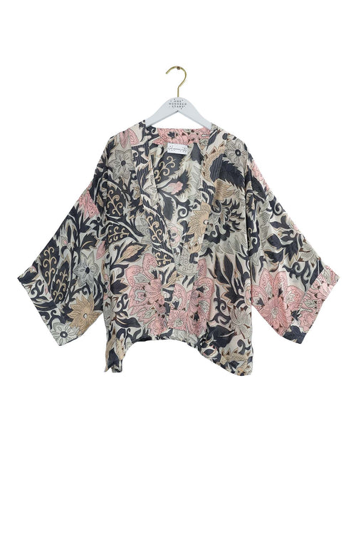 An image of the One Hundred Stars Block Taupe Kimono
