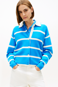 An image of the Tommy Hilfiger Pure Wool Oversized Rugby Cardigan