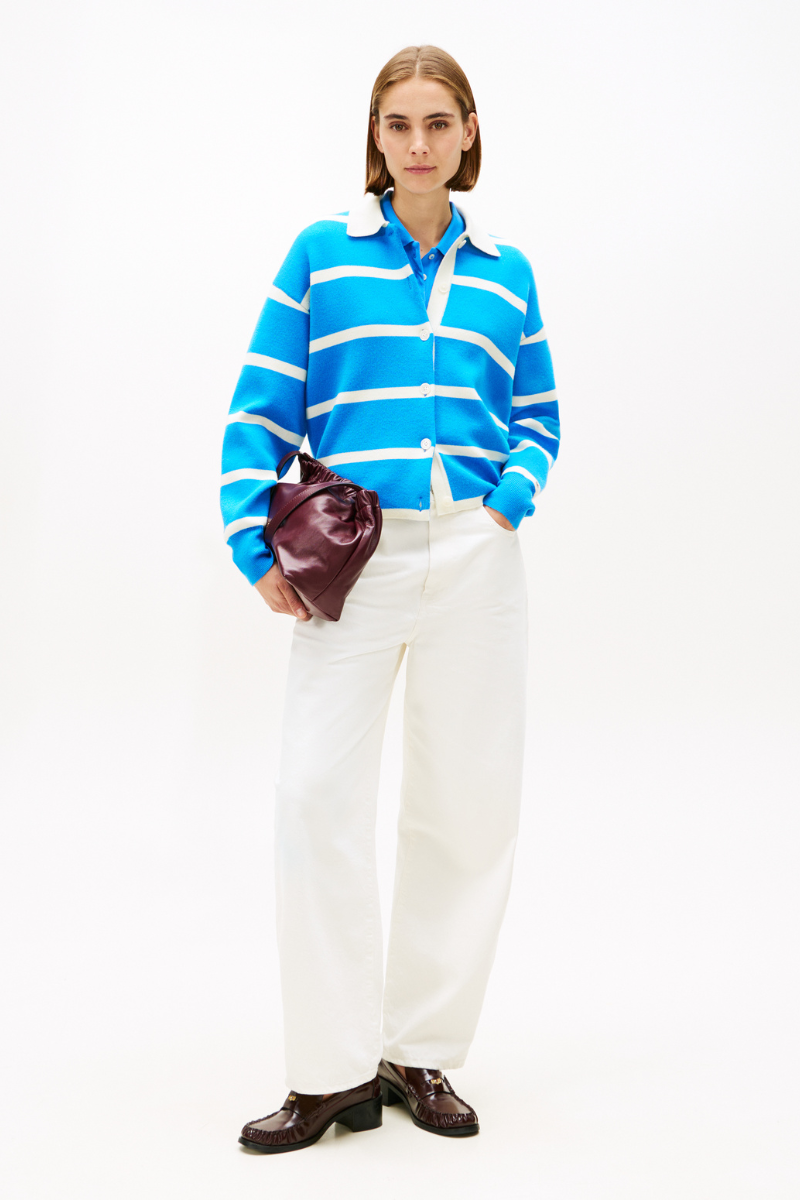 An image of the Tommy Hilfiger Pure Wool Oversized Rugby Cardigan