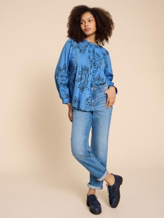 An image of the White Stuff Fia Frill Neck Top