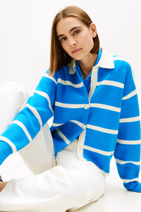 An image of the Tommy Hilfiger Pure Wool Oversized Rugby Cardigan