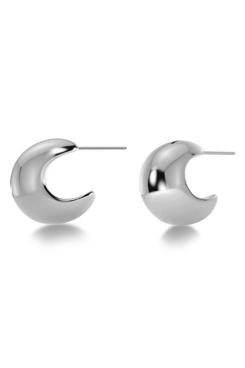 Edblad Bold Creoles. A pair of stainless steel creole earrings.