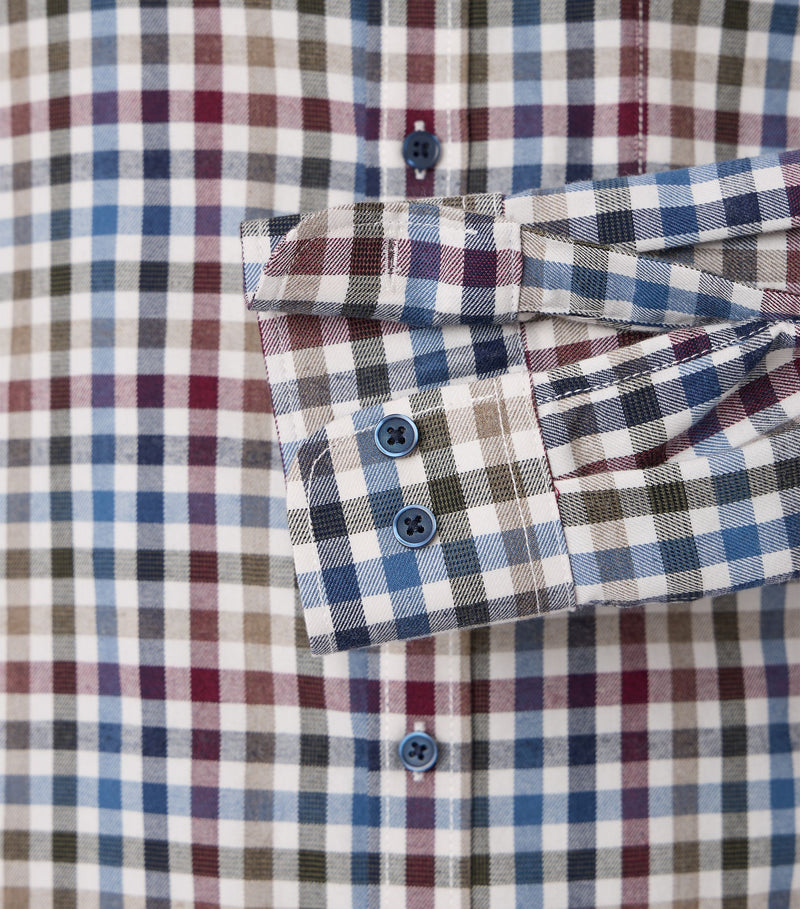 An image of the Casa Moda Casual Fit Long Sleeve Check Shirt