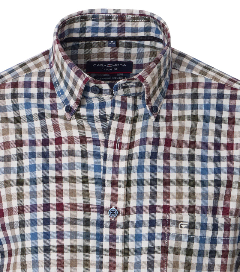 An image of the Casa Moda Casual Fit Long Sleeve Check Shirt