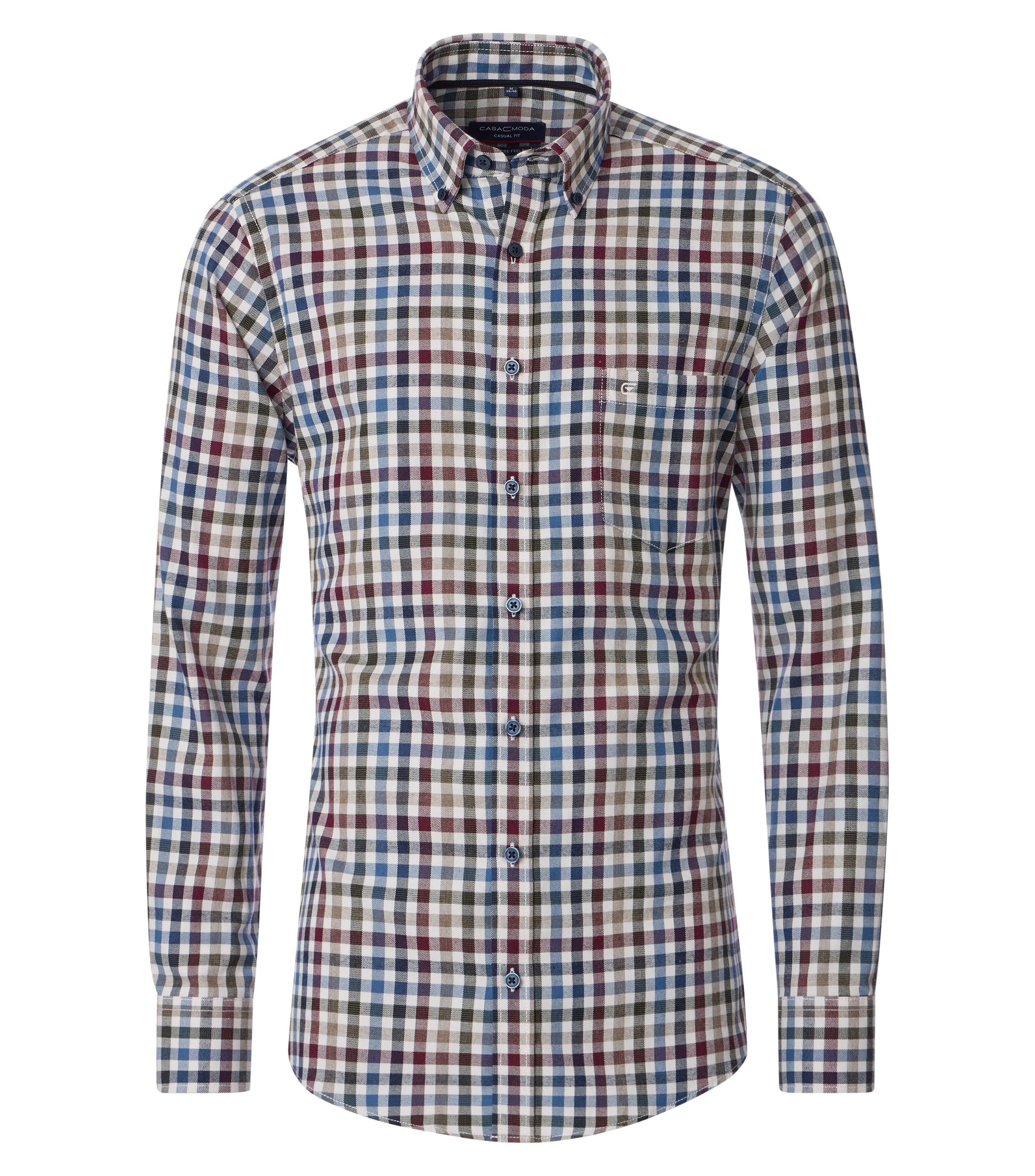 An image of the Casa Moda Casual Fit Long Sleeve Check Shirt