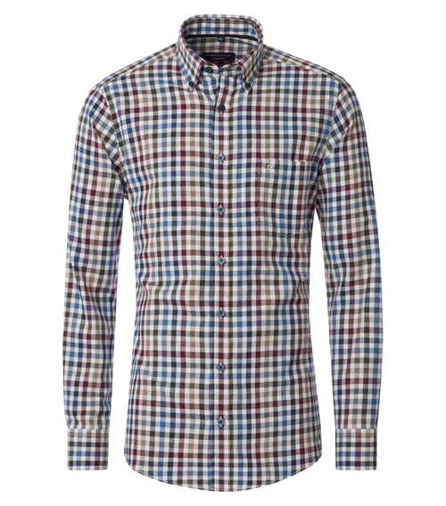 An image of the Casa Moda Casual Fit Long Sleeve Check Shirt