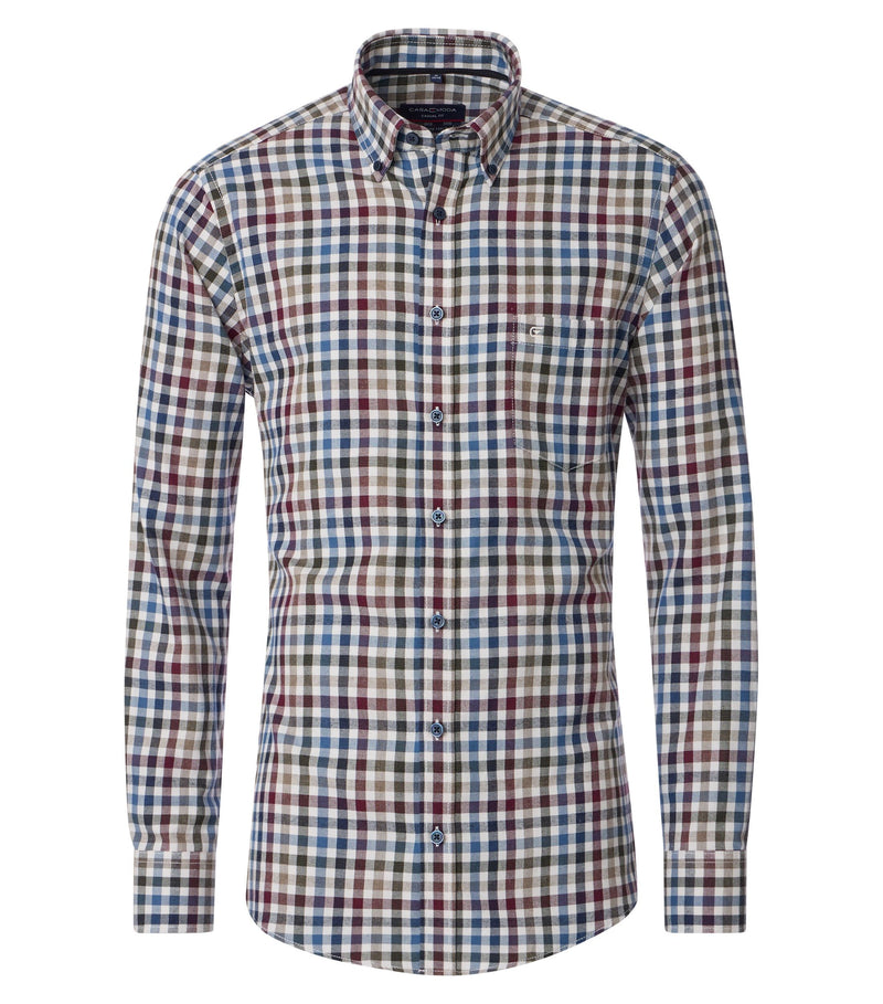 An image of the Casa Moda Casual Fit Long Sleeve Check Shirt
